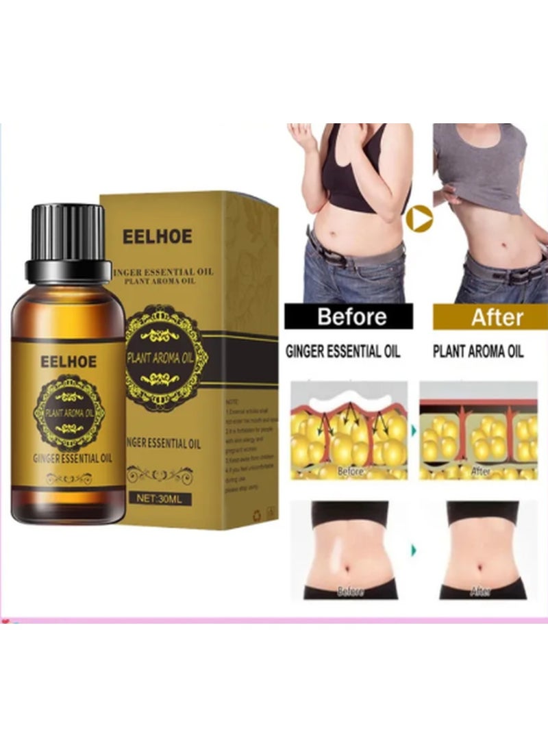 إيلهو زيت الزنجبيل العطري للتنحيف، زيت عطري لتصريف السوائل اللمفاوية وإزالة السموم، زيت تدليك طبيعي للتنحيف، زيت لإنقاص الوزن، مزيل السيلوليت، زيت تدليك للشعر وفروة الرأس، زيت لحرق الدهون، زيت للعناية بالجمال والصحة والجسم [30 مل] - Image 4